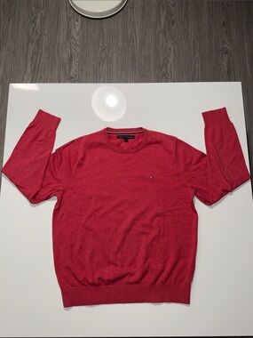 Tommy Hilfiger Red Crewneck Knit Sweater